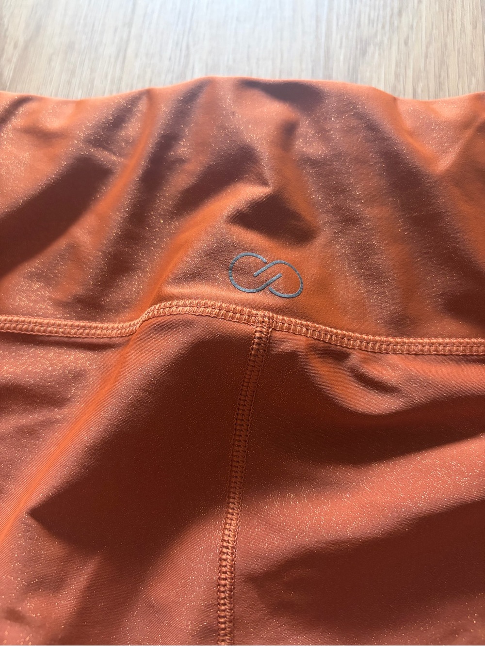 CALIA by Carrie Underwood Metallic Rust Orange 7/8 Leggings - Picture 4 of 8